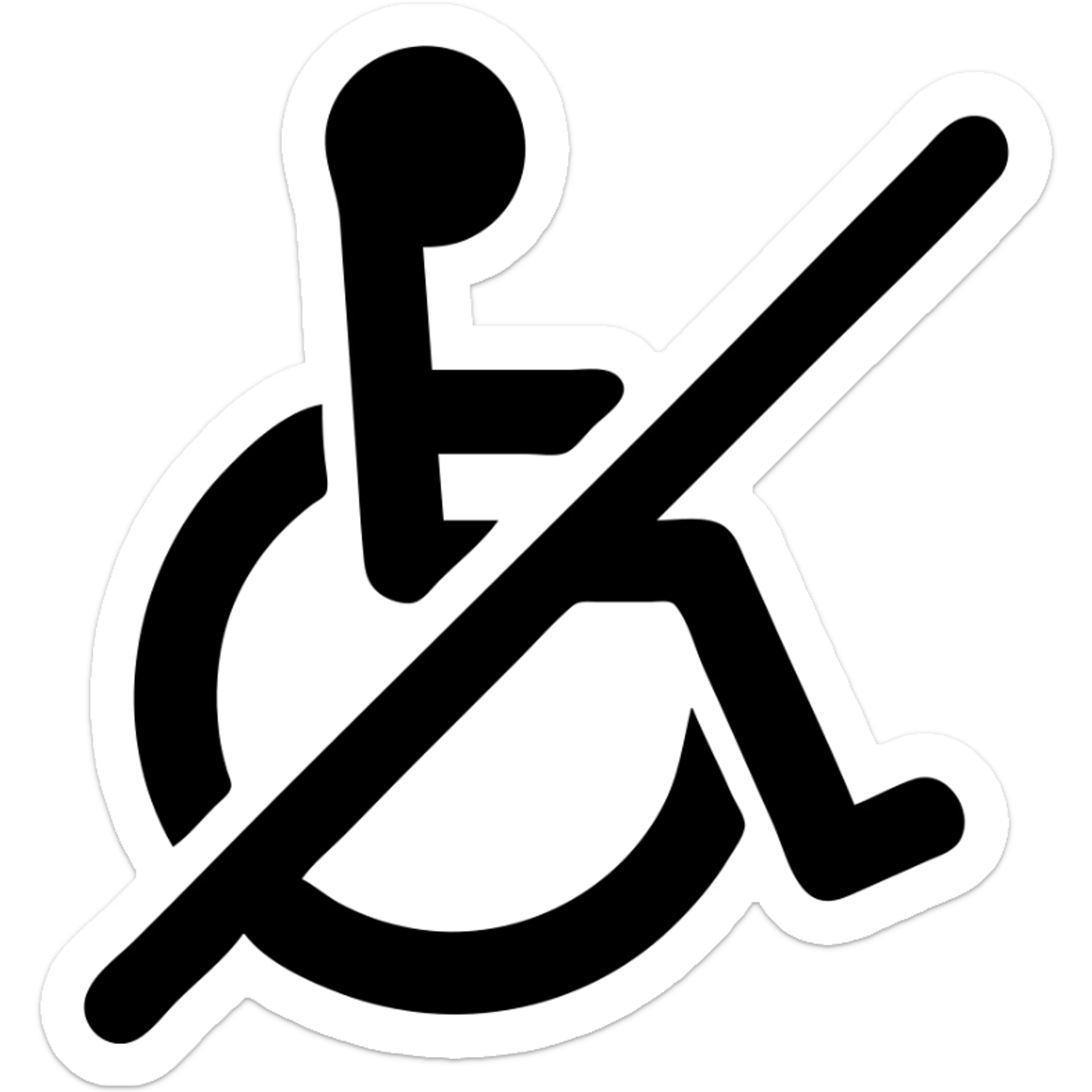 no-access wheelchair sign sticker
