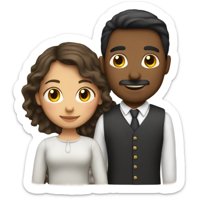 A loving couple, the girl is Spanish and the guy is English sticker