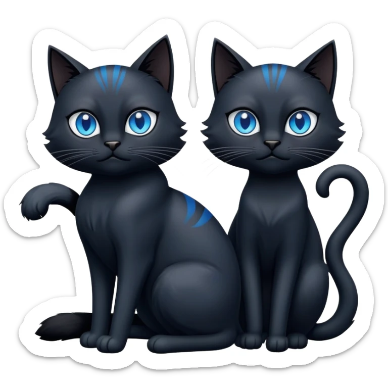 black Cats with blue eyes body sticker