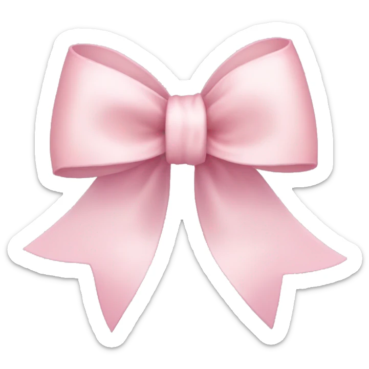 light pink ribbon bow sticker