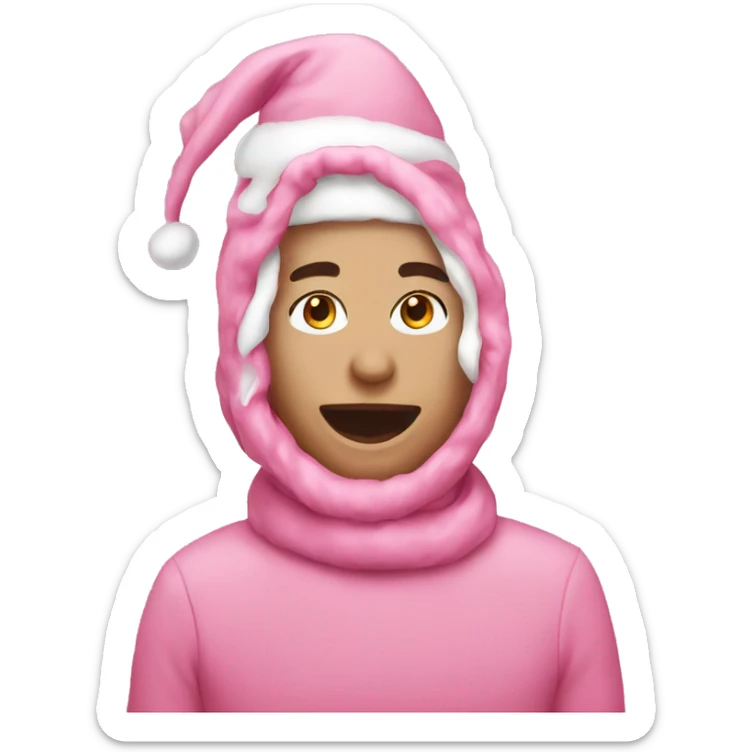 Pink Christmas sticker