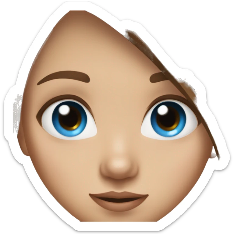 cute girl with straight brown hair blue eyes and nose piercing sticker