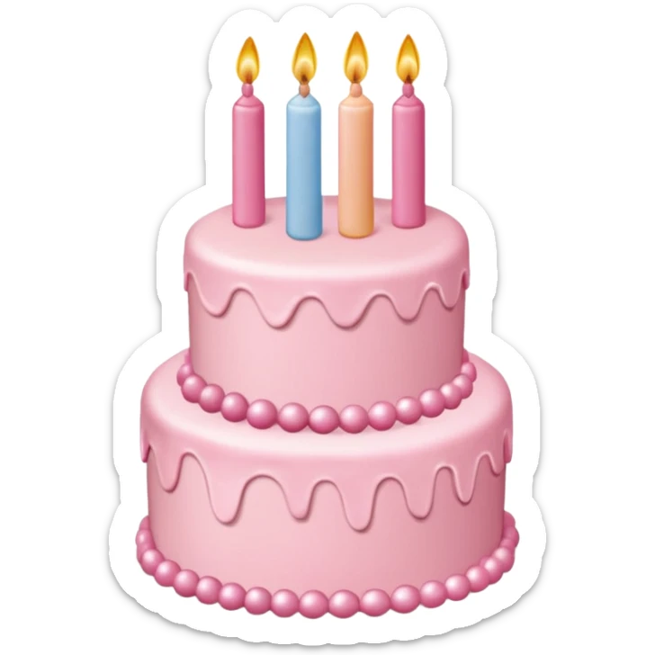birthday girl emoji but not an actual girl i need the "birthday girl" words with cute baby pink font and a cake sticker