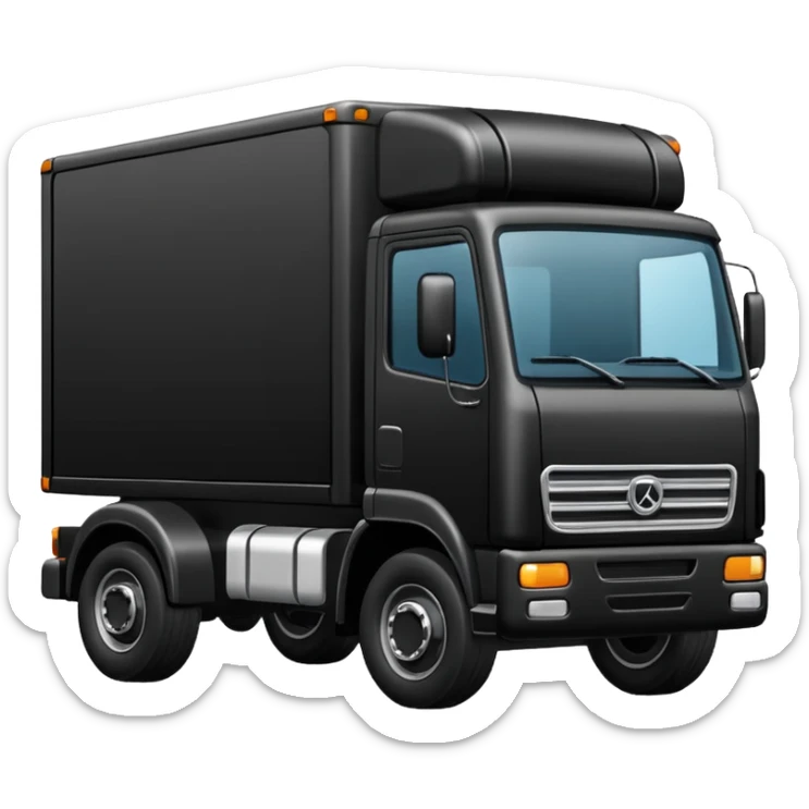 make a shipping truck emoji no colors just black outline of it and white background sticker