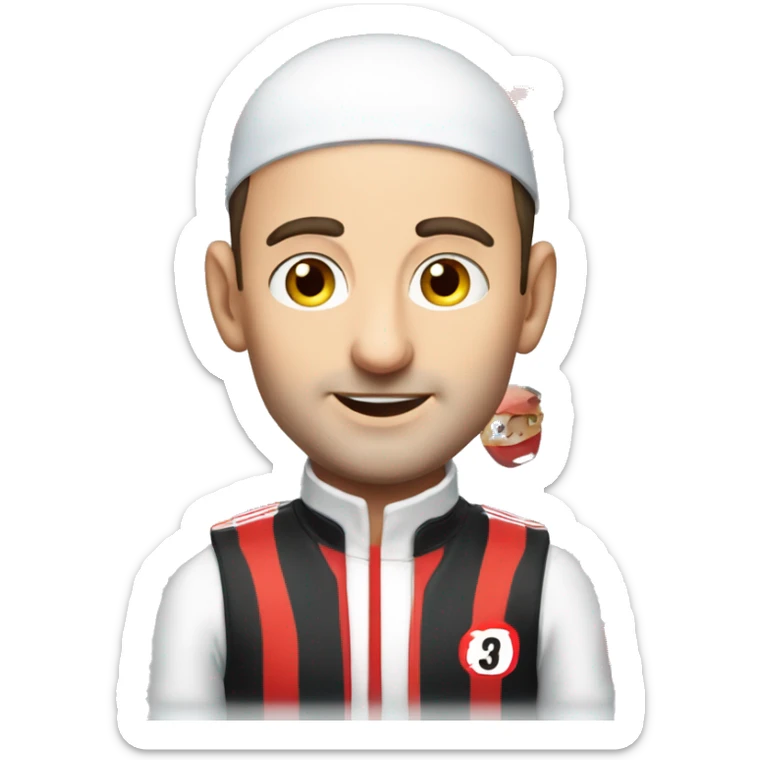 Make me an emoji of Robert Kubica with his Orlen Costume in apple emoji style sticker