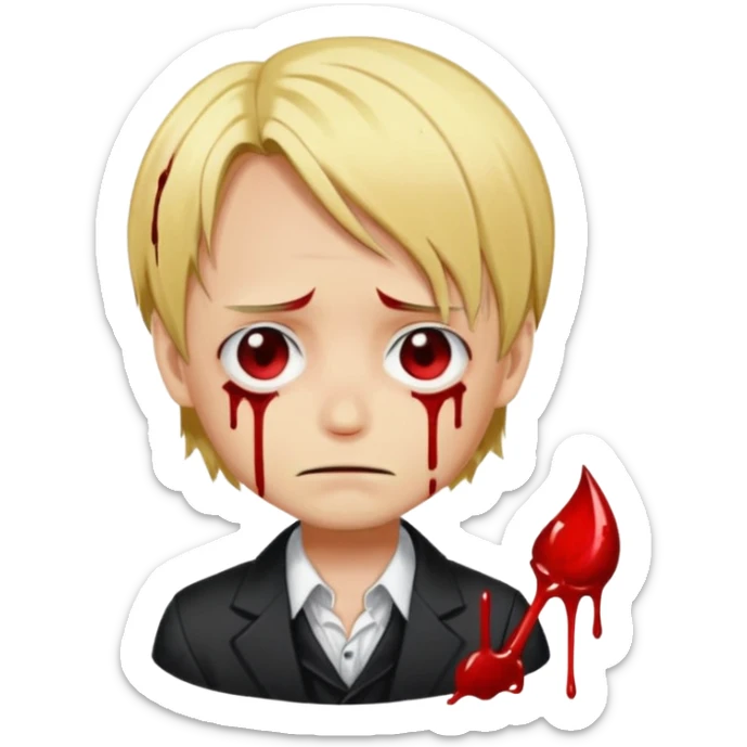 Related to chibi anime style characters of sanji animes character from his nose blood is dripping  sticker