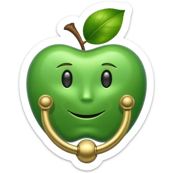 A green door emoji in the style of Apple emoji with a knocker. sticker