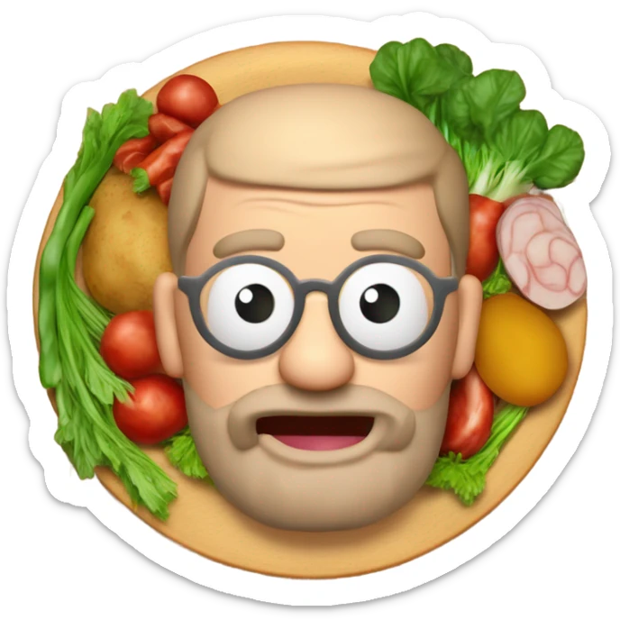 plato de cocido gallego con verdura, patata, chorizo y carne de cerdo sticker