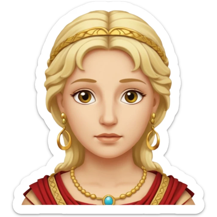 Ancient Roman woman with earrings and blonde hair sticker