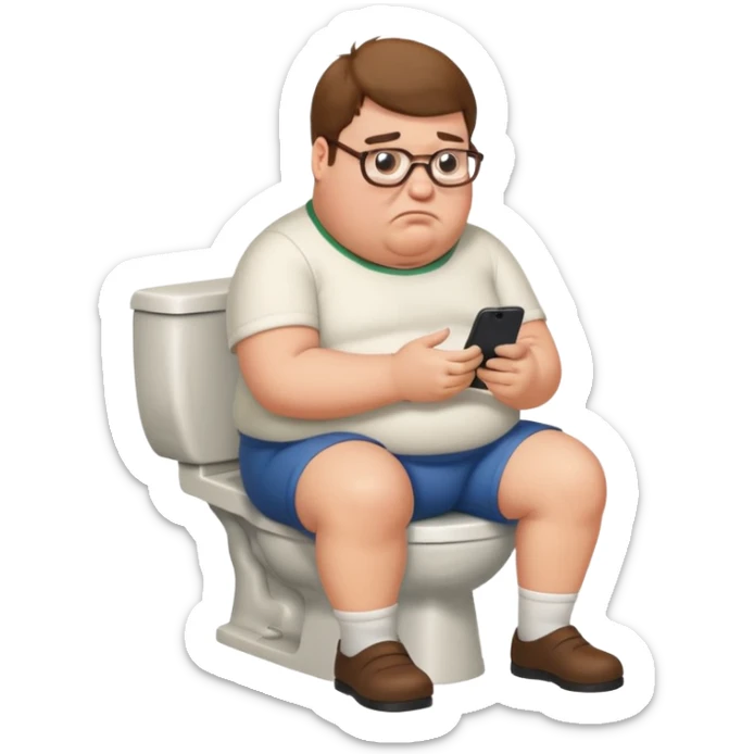 can you do  Peter Griffin sitting on the toilet playing on his phone sticker