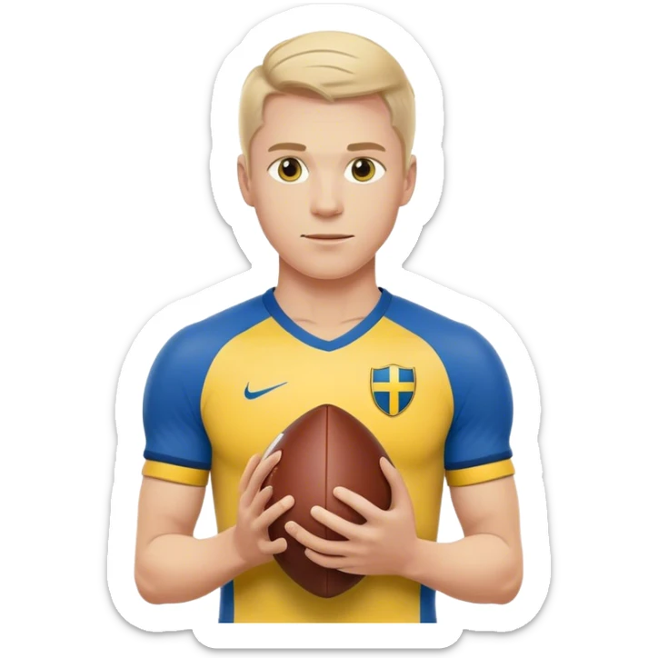 swedish national football player with arms and a football sticker
