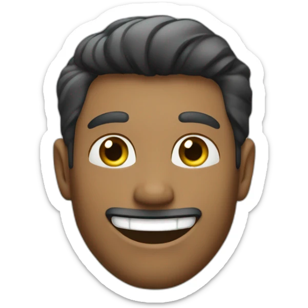 Hombre calvo con pelo negro lateral ojos verdes y sonrisa feliz sticker