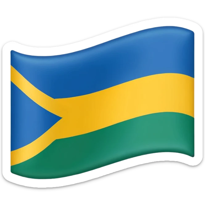 Bandera de tres líneas Ariba azul medioverde abajo amarillo  sticker