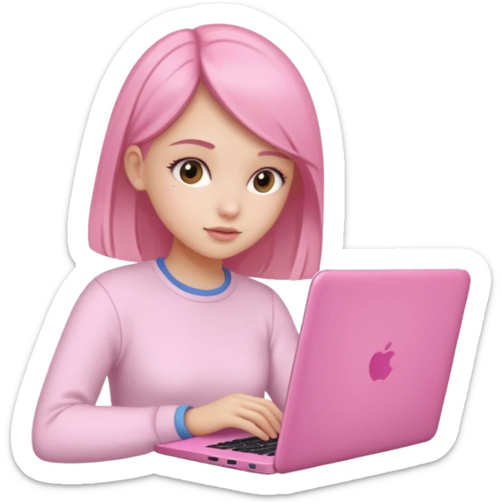  Girly stuff pink soft laptop assigment and clean girl vibes sticker