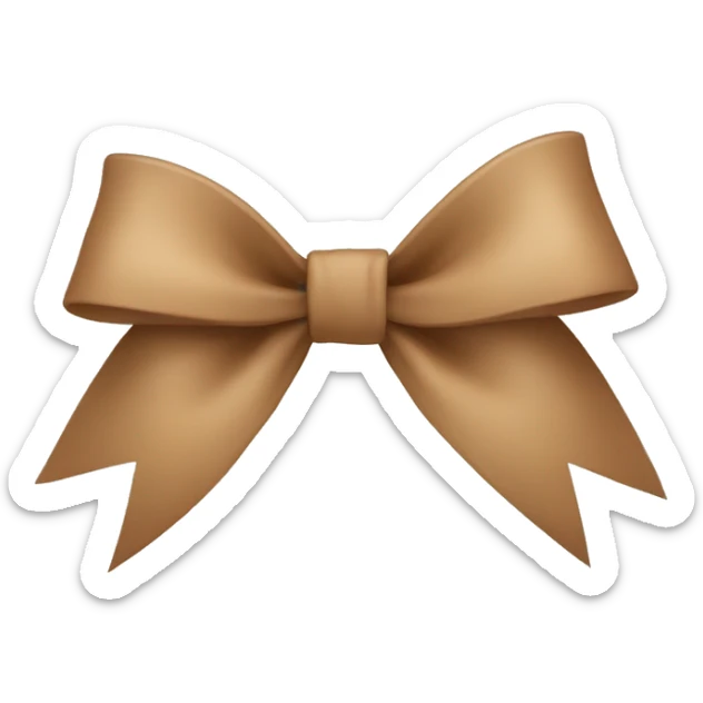 light brown bow sticker