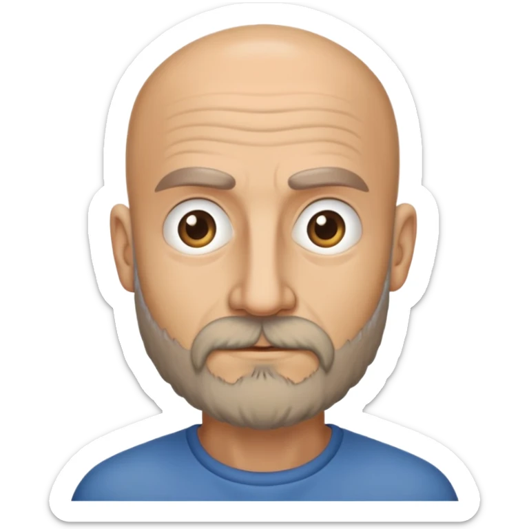 Give me a stalker emoji of a tall skinny bald Italian with scruf beard in his 50s  sticker