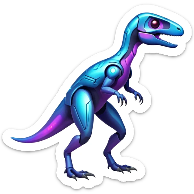 Shiny Nebula Futuristic Fakemon-Pokemon-Digimon-Spectrobes-Raptor-fusion, full body sticker