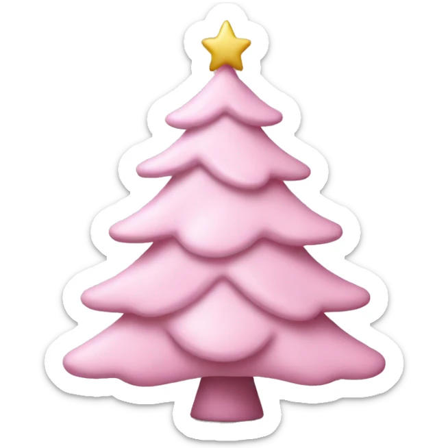 pastel pink christmas tree sticker
