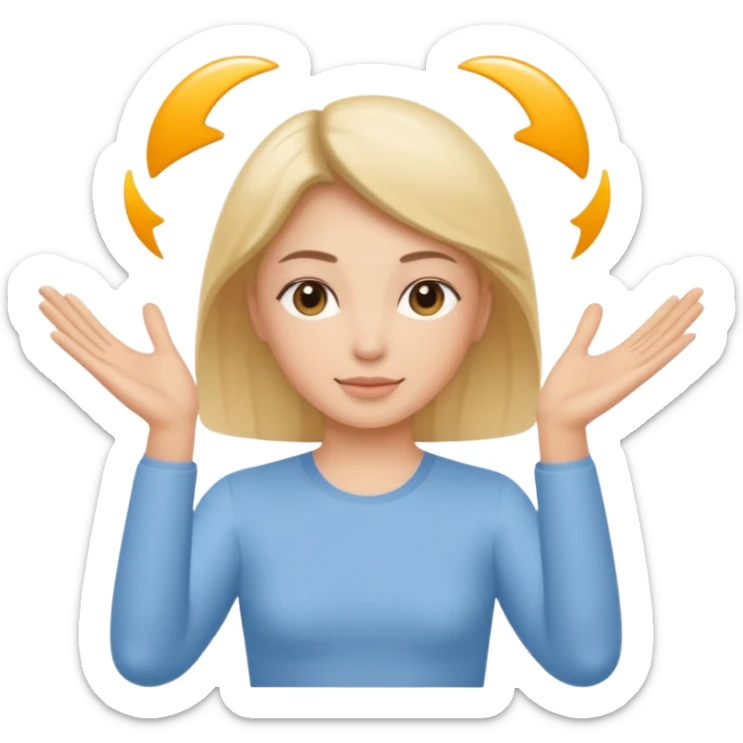 Minimal emoji representing reduced facial puffiness, soft hand gesture shaping the face contour, balanced and natural appearance, wellness-focused, simple and easy to understand
 sticker