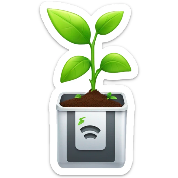 a plant growing out of a battery, representing sustainability and eco-friendliness. sticker