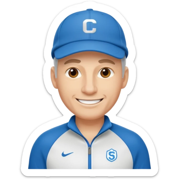 émoji d'un coach sportif avec une casquette de sport sticker