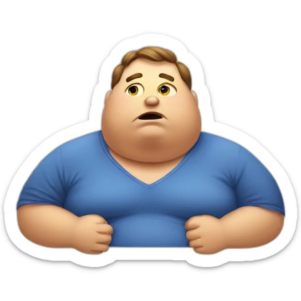 obese american sweating sticker