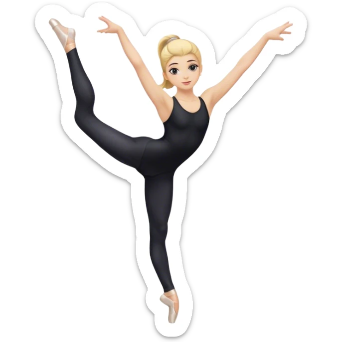 dancer-gymnast with blonde hair in black tights  (kids) sticker
