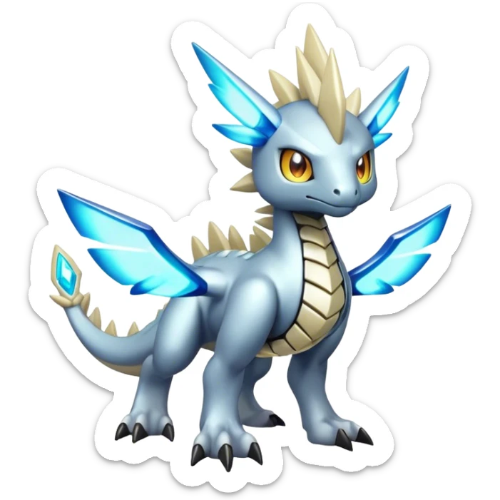 cool edgy cute shiny colorful Archeus-Kyurem-Digimon-Fakemon-animal-hybrid full body sticker