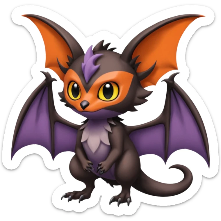  Noibat-Noivern-Trico-Litten-Hybrid with huge bat wings for ears sticker