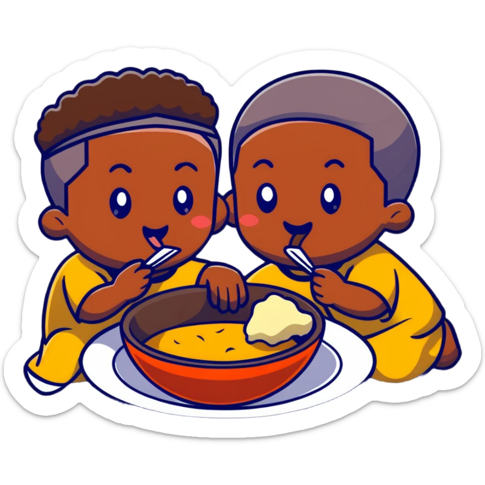 africans eating fufu sticker