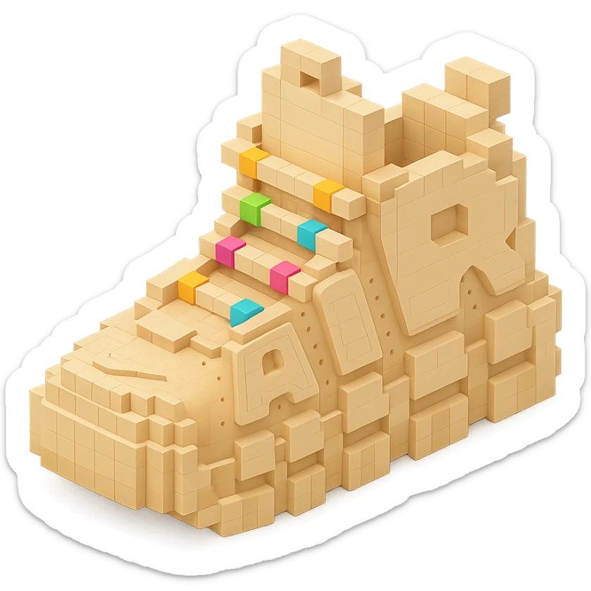 Nike Air More Uptempo sneakers in beige with subtle colorful beads on the laces sticker