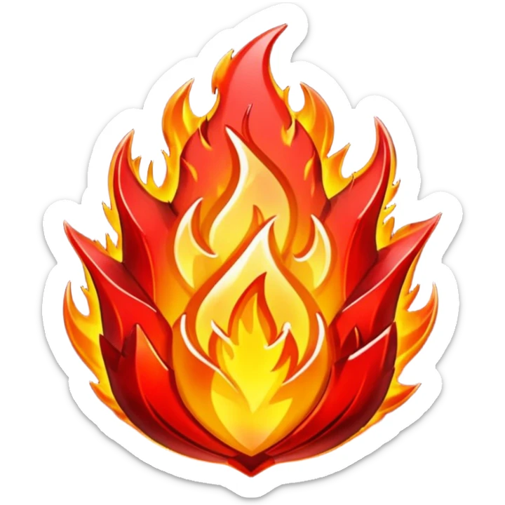 Red flaming crystal with a $ carved into the center of the crystal. sticker
