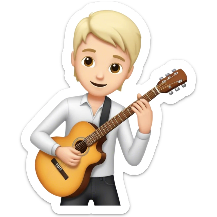 white person, musician, instrument, guitar, piano, violin, performance, music, playing, melody, talent, sound, notes, skilled, artist, creativity sticker