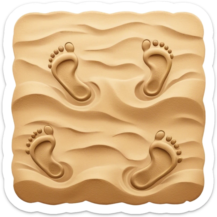 **Baby footsteps lead ahead of larger ones**, as if guiding the adult forward.  on sand sticker
