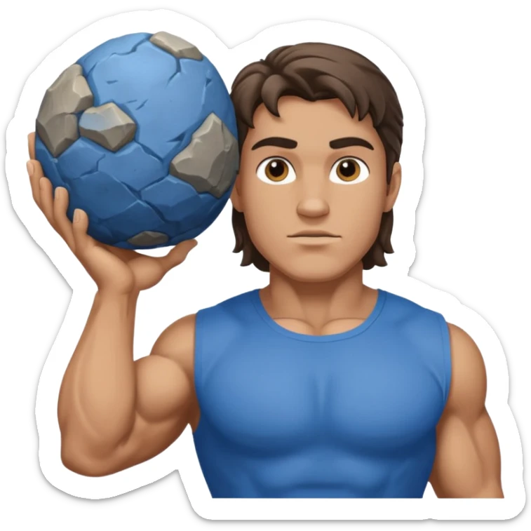 Atlas the greek god with a A big rock and shirt Without a hole sticker