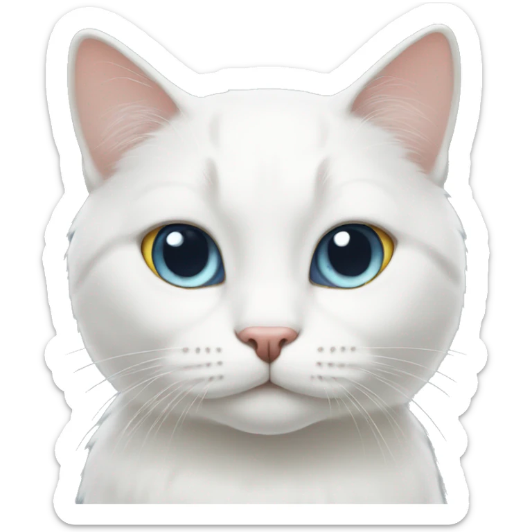 White cat sticker