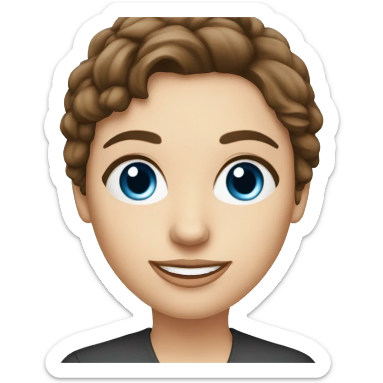 Female Teacher of English, owner of online school, brown hair, blue eyes sticker