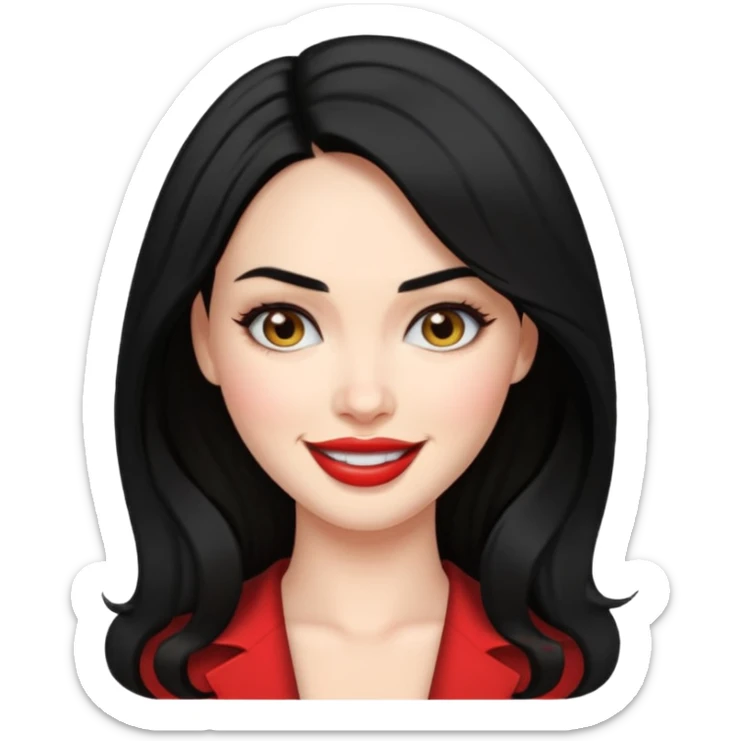 “Emoji girl, femme fatale, black hair. megan fox vibes sticker