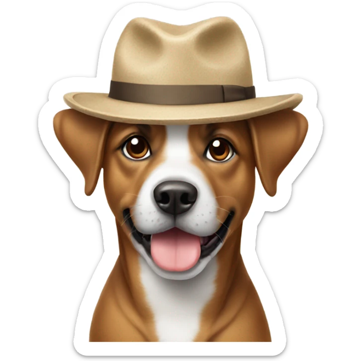 Dog with a hat sticker