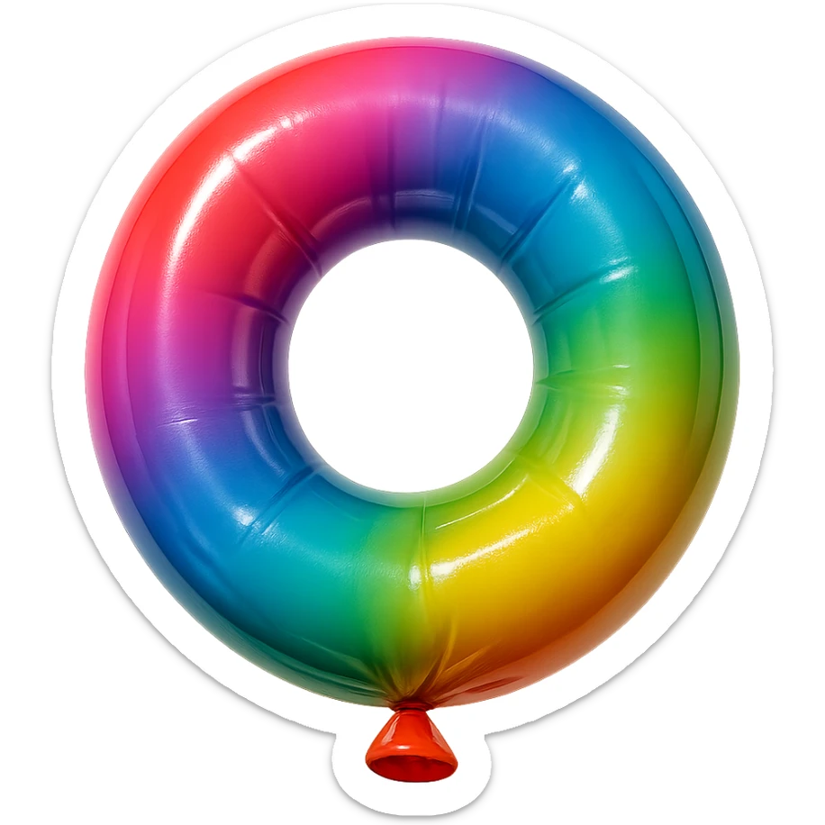a donut in balloon style sticker