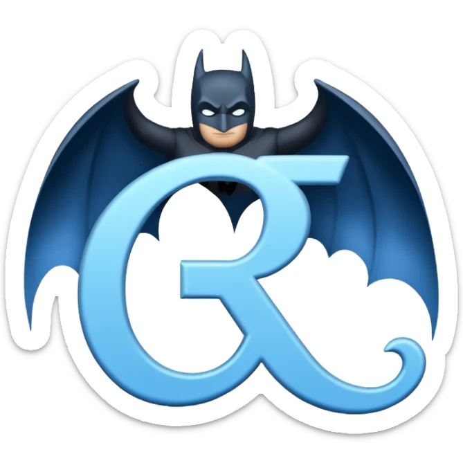 Genera la letra R tipografía gothan ultra en mayúscula de color celeste con un fondo blanco sticker