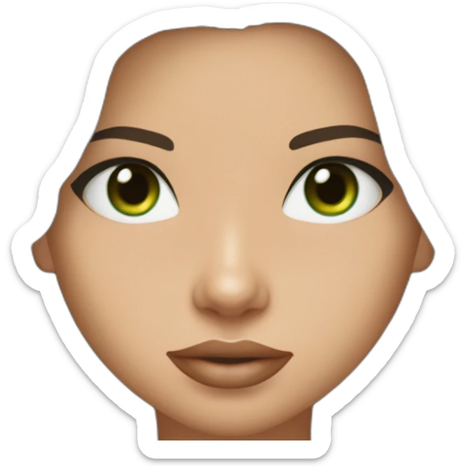 adriana lima green eyes, brown hair, blue shirt sticker