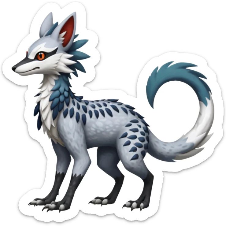 Silvally-Sergal-Nargacuga-Trico-Genet-fusion-animal-hybrid-creature, full body sticker