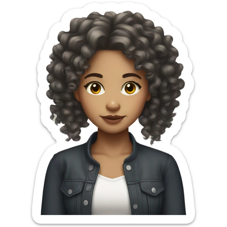 light skin girl with curly hair and bows in her hair  sticker