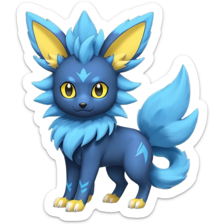 Eeveelution-Luxray-Luxio-fusion-hybrid-animal-Fakémon-Pokémon-creature sticker