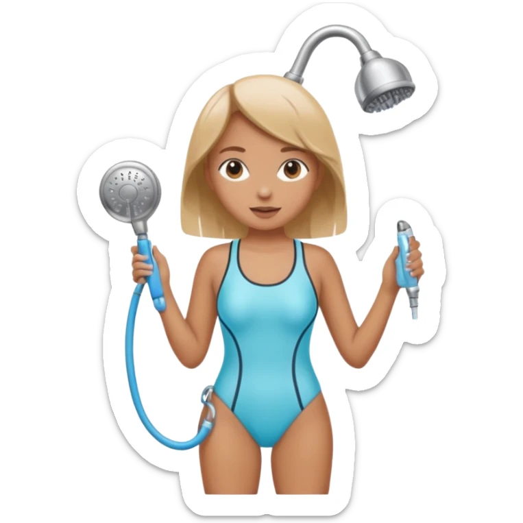 make an emoji of a girl wearing her swimming suit in her show sticker