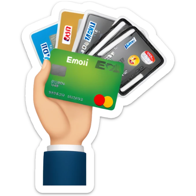 a hand holding 5 credit cards, emv chip, credit card, debit card, amex platinum, American express sticker