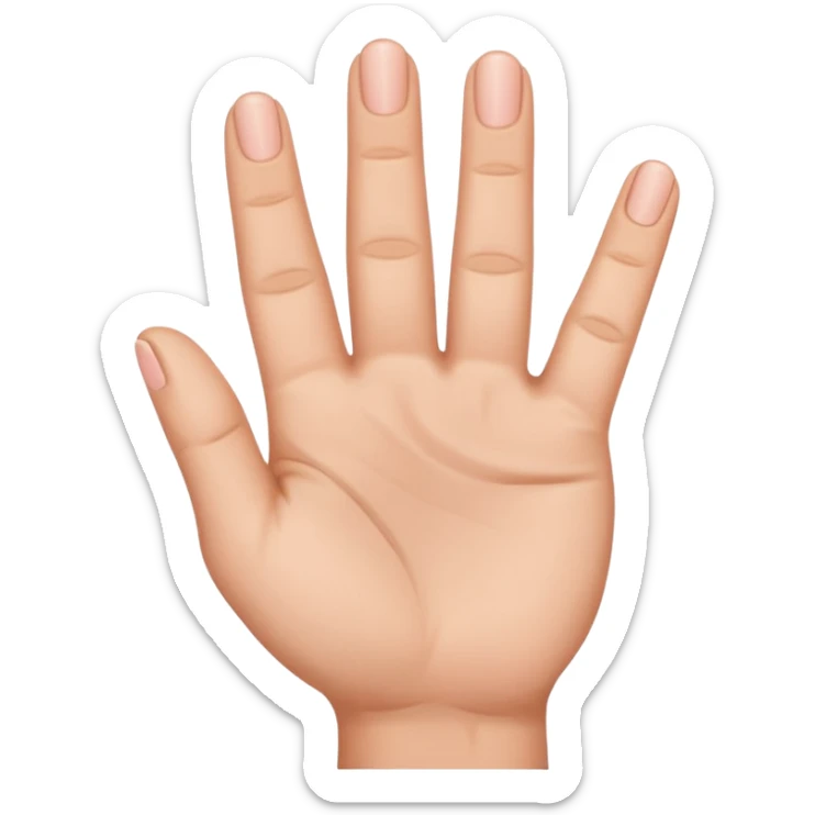 one hand emoji with 3 fingers in the middle up, and the thumb and little finger down, showing that 3 fingers are up sticker