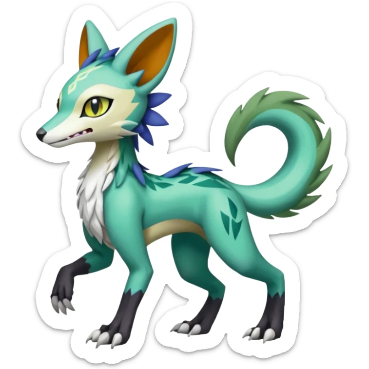 Meloetta-Vernid-Trico-Sergal-Pokémon-Digimon-Fakémon-fusion-hybrid-creature sticker