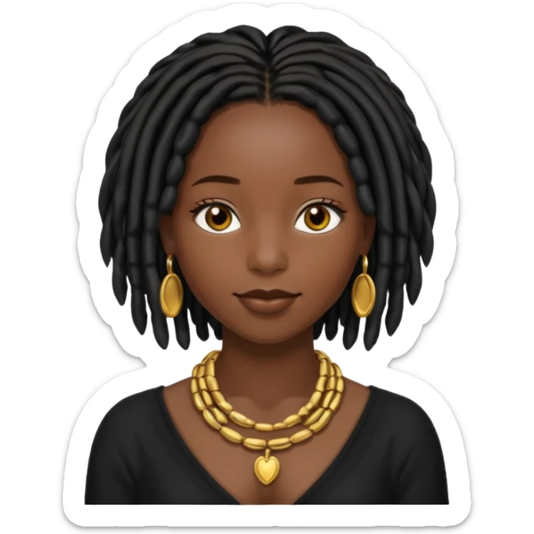 a pretty black girl with black pretty shoulder-length locs sticker